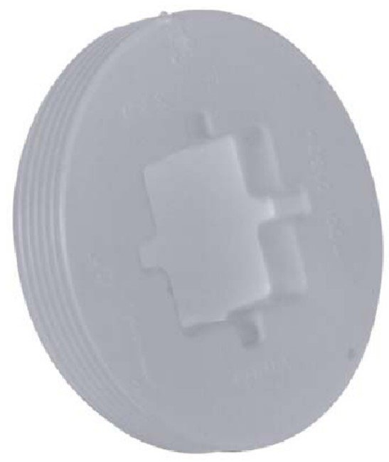 Ipex PVC Fitting Cleanout Flush Plug - Male Threaded - White - 4-in dia