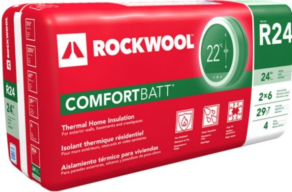 Rockwool Comfortbatt Semi-Rigid Insulation - Use with 2 x 6 Wood Studs - R24 Stone Wool - 29.7-sq. ft.