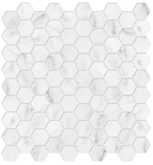 Anatolia 1.25 in (3.2 cm) Hexagon Bianco Venatino Honed Marble Mosaic