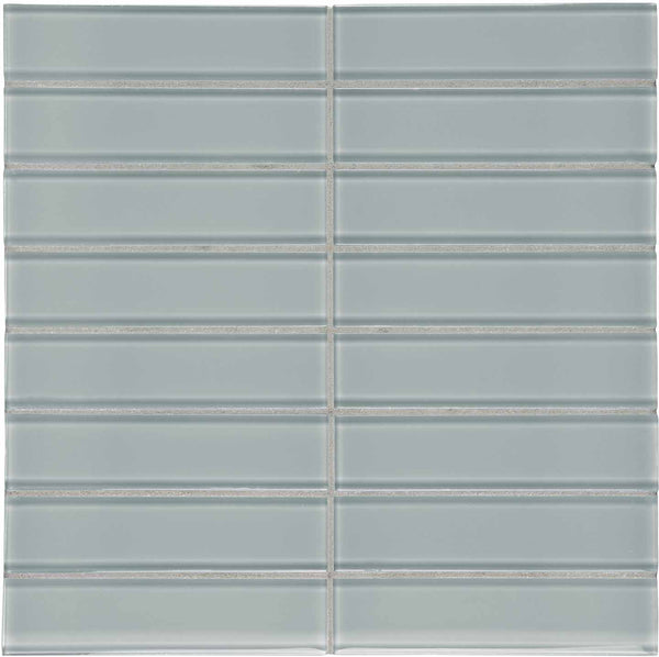 Anatolia 1.5 x 6 in (3.8 x 15 cm) Stacked Element Dark Colors Glass Mosaic, SHADOW