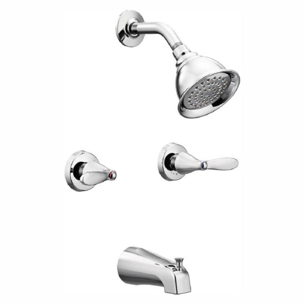 MOEN Adler 2-Handle 1-Spray Tub and Shower Faucet with Valve in Chrome (Valve Included)