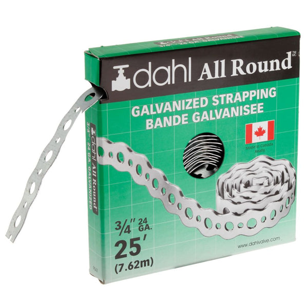 All Round Strapping, Galvanized, 24Ga, 3/4