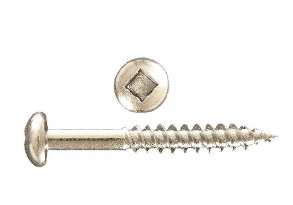 Paulin #12 x 1-1/2-inch Steel Round Head Square Drive Wood Screw - Zinc Plated (12 Pcs)