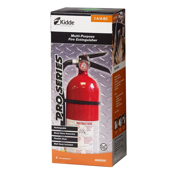 2A/10BC Pro Series Rechargeable Red Fire Extinguisher 