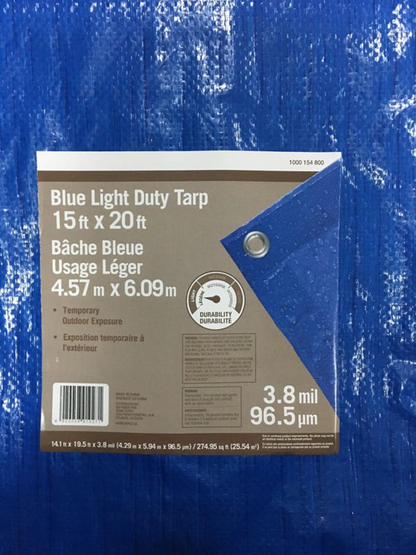 Blue Light Duty Tarp 15' x 20' 