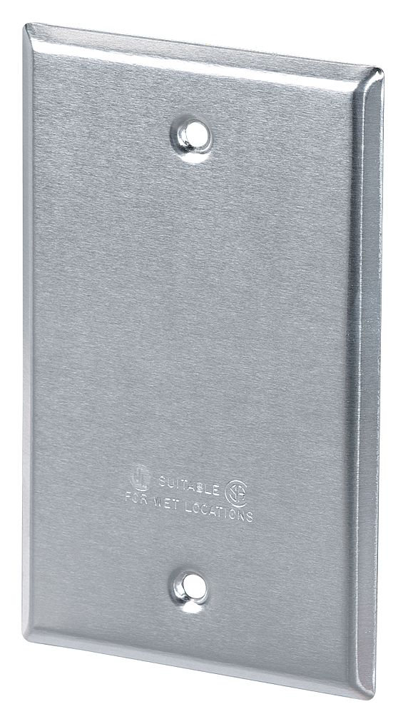 Red Dot 1 Gang Rectangular Blank Cover, Silver