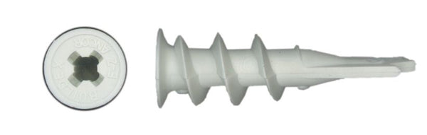 #8 Self-Drilling Nylon Drywall Anchors with Screws, Heavy Duty -100/Pack