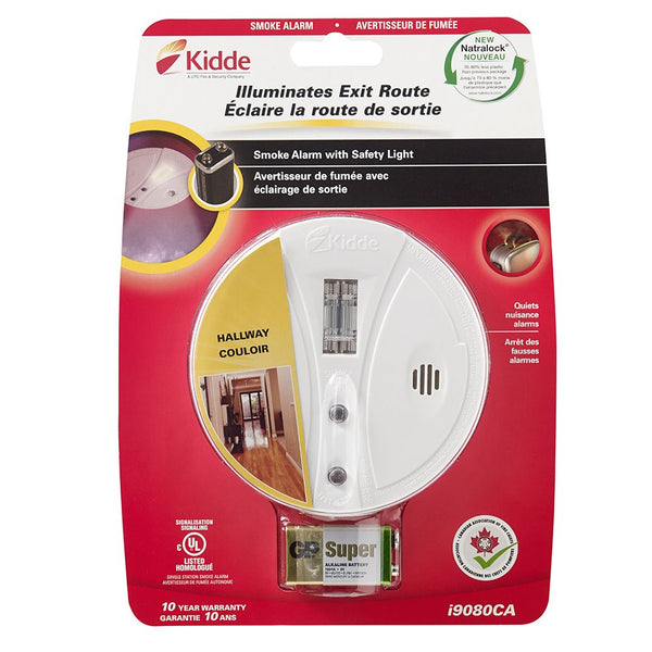 Battery Operated Safety Light Smoke Alarm with Hush Feature 