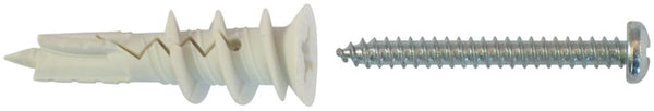 #6 Mini Twist N Lock Self-Drilling Nylon Drywall Anchor with Screws, Light Duty- 30/Pack