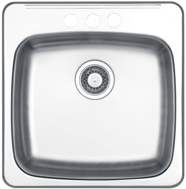 Wessan 8-Deep Drop-In 20.50-inch x 20-inch Single Bowl Kitchen Sink in 20-Guage Stainless Steel Mirror Finish