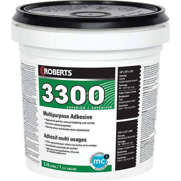 3300 Superior Grade Performance+ Carpet and Sheet Vinyl Flooring Adhesive & Glue - 3.78 L