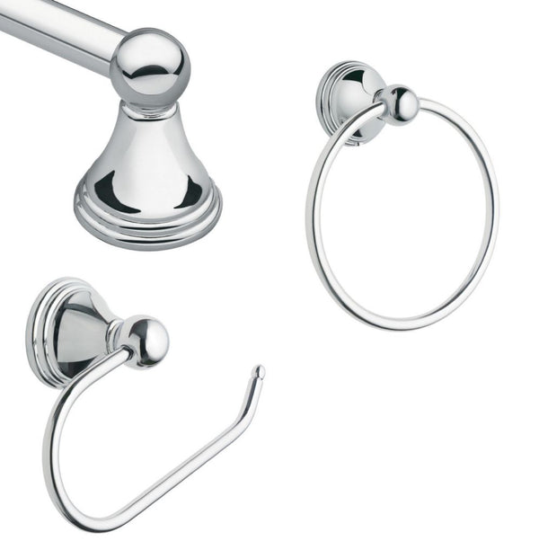 MOEN Preston Decorative Bath Accessory Kit in Chrome (3-Piece)