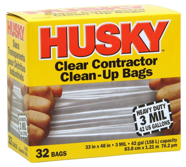 Contractor Clean-Up Bags - Clear (32 bags) 
