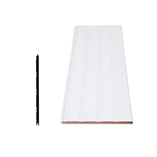 Alexandria Moulding Primed Fiberboard Wainscot Kit - 1/4 In. X 7 In. X 96 In. (3-Pack)