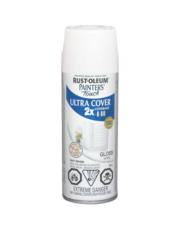 Ultra Cover Multi-Purpose Paint And Primer in Gloss White Aerosol Spray Paint - 340 g