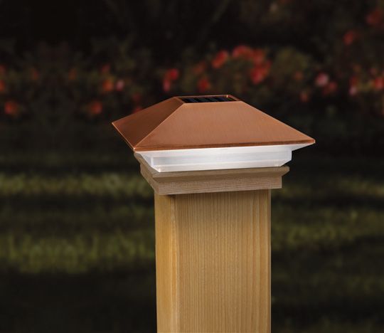 4x4 Post Cap - Copper LED Solar Light 