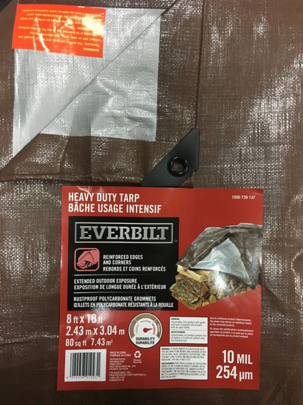 Brown Heavy Duty Tarp 8' x 10' 