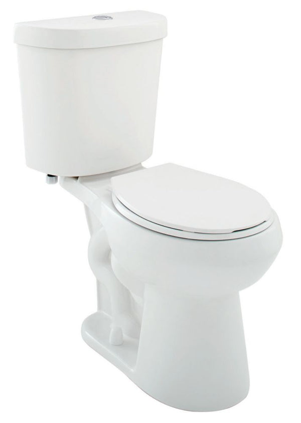 Glacier Bay All-In-One 2-Piece Dual-Flush Round Bowl Toilet in White