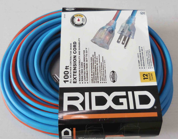 100 Feet All Weather Contractor Grade Extension Cord 12 Gauge 