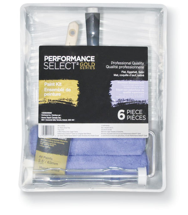 Gold Paint Kit with Shedless Knit Roller Covers - 6 Pieces
