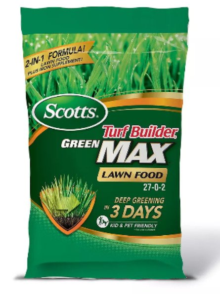 Scotts Turf Builder Green MAX Lawn Food 27-0-2 with 5% Iron 5.7 kg (350 m², 3,767 ft²)