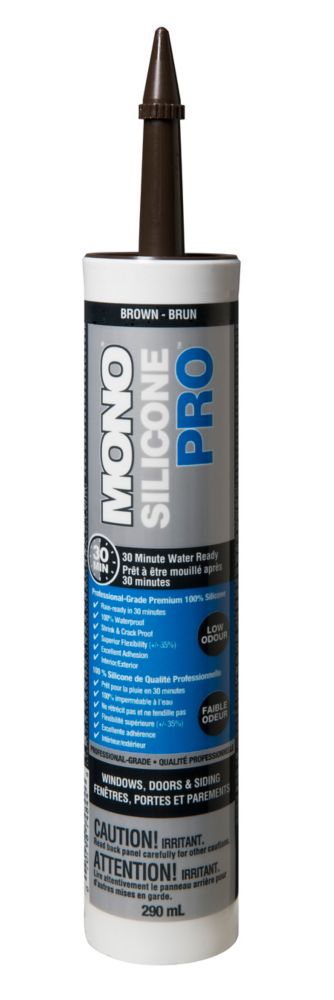 Silicone PRO Premium Silicone Rubber - Window & Door Sealant - Brown - 290mL