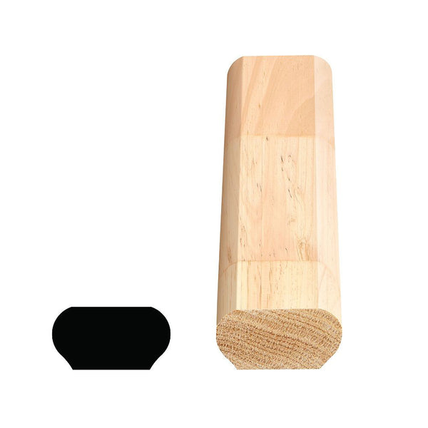 Alexandria Moulding Finger Jointed Pine Handrail 1-1/8 Inch x 2-1/8 Inch x 12 Feet