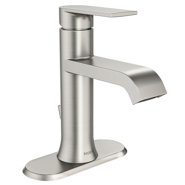 MOEN Genta Single Hole Single-Handle Bathroom Faucet in Spot Resist Brushed Nickel
