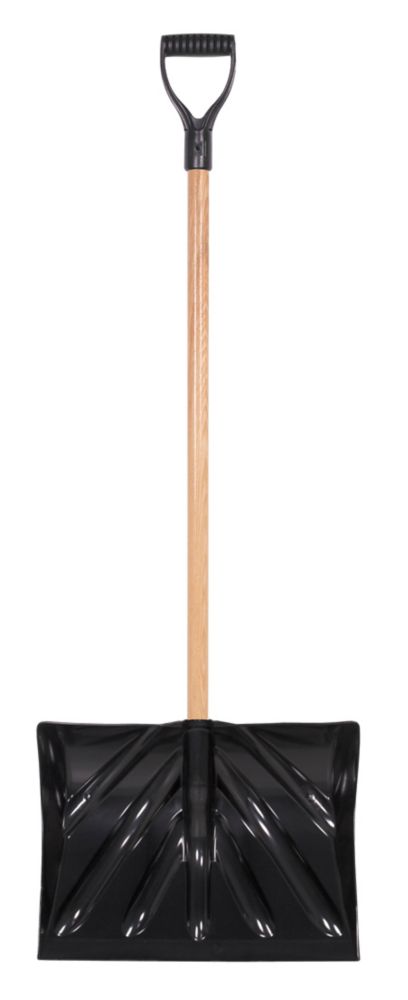 HDG Snow Mountain Mover 18-inch Poly Blade Snow Shovel with Hardwood Handle