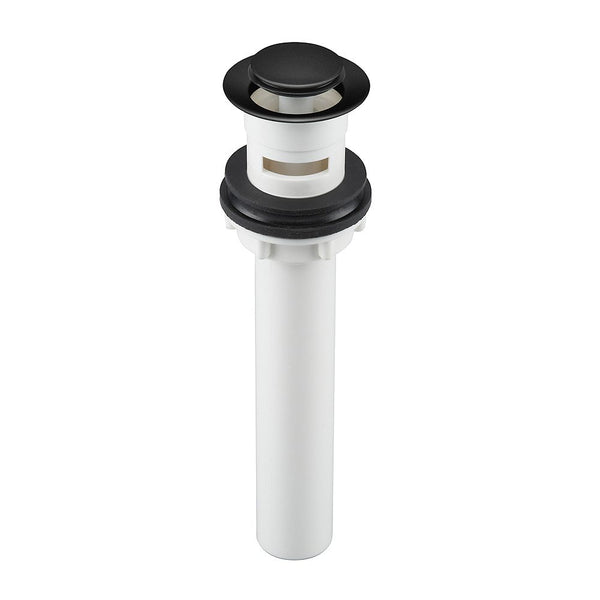 Matte Black Plastic Pop-Up Drain with Overflow