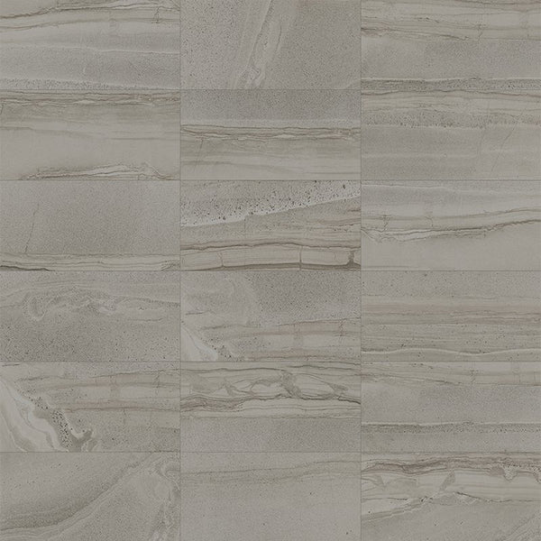 3 x 12 in (7.1 x 30 cm) Amelia Polished Glazed Porcelain Bullnose, SMOKE