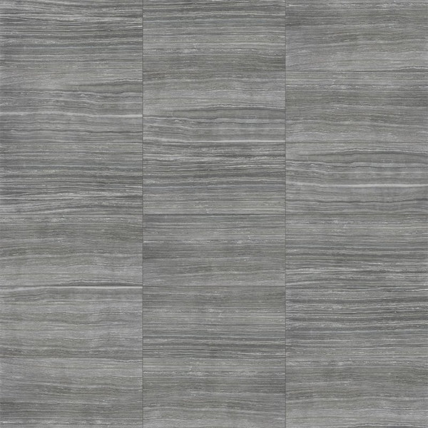 Anatolia 3 x 12 in (7.1 x 30 cm) Eramosa Matte Glazed Porcelain Bullnose, CARBON