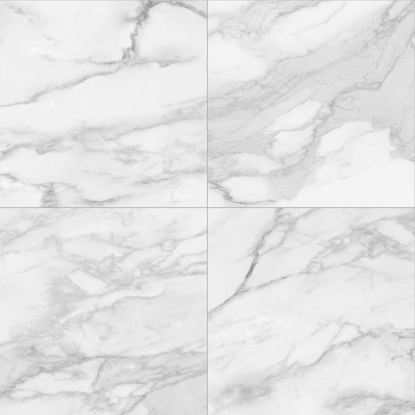 Anatolia 12 x 24 in (30 x 60 cm) Plata Matte Rectified Glazed Porcelain, STATUARIO