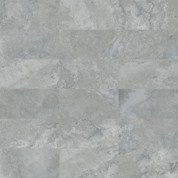 Anatolia 12 x 24 in (30 x 60 cm) Veneta Matte Pressed Glazed Porcelain, ARGENTO
