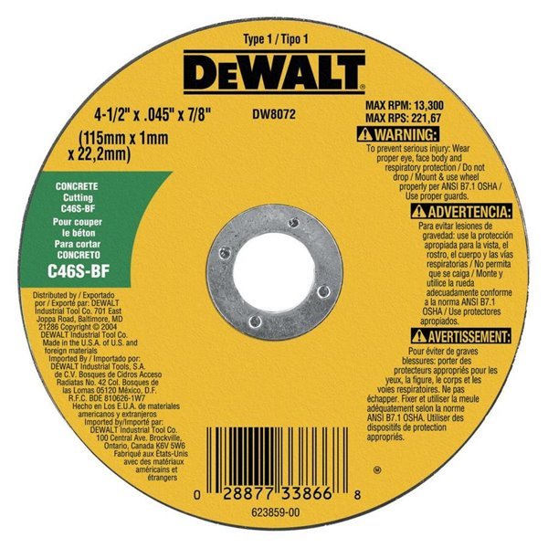 DEWALT 4 1/2-in Concrete/Masonry-Cutting Wheel