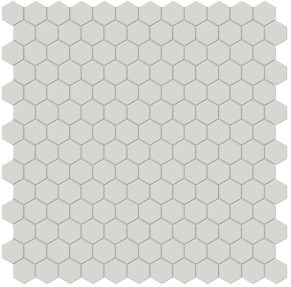 Anatolia 1 in (2.6 cm) Hexagon Soho Matte Glazed Porcelain Mosaic, HALO GREY