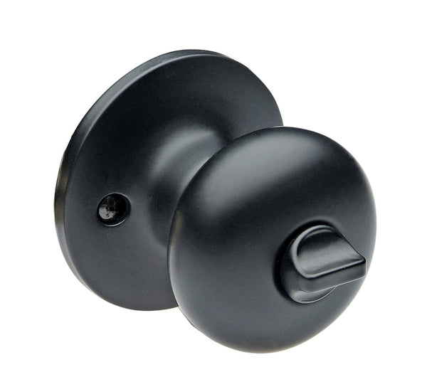33-D3824BLK Capri Dome Knob Privacy Black Round Rose