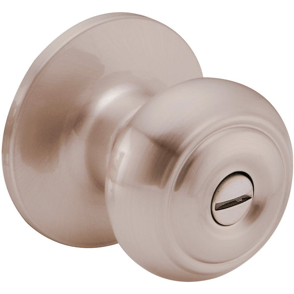 34-FV3924 Manchester Dome Knob Privacy Satin Nickle Round Rose