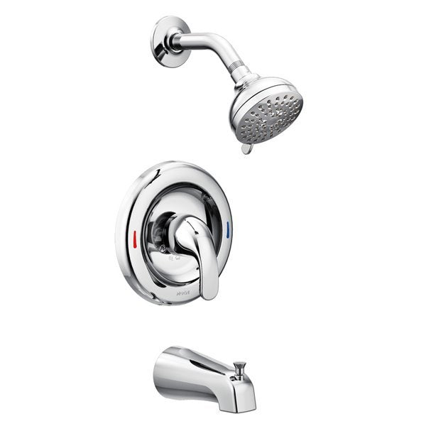 Moen Adler Chrome 1-Handle WaterSense Tub and Shower Valve with Multi-Function Showerhead