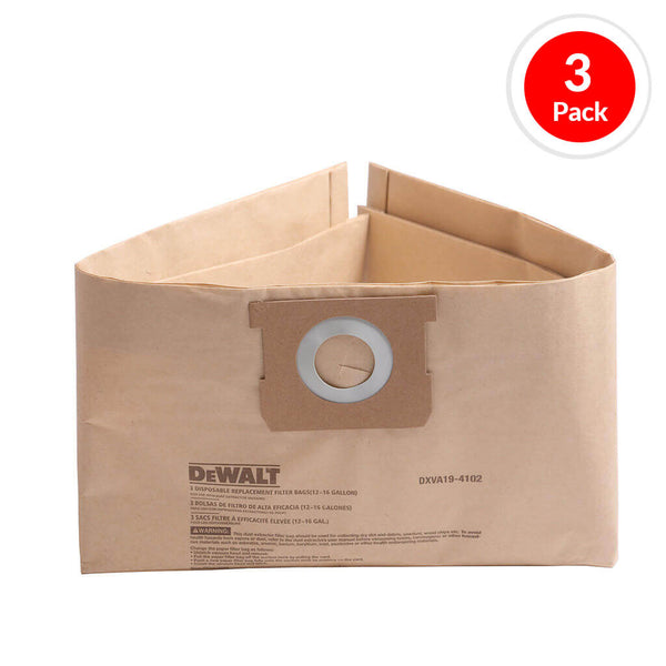 12/14/16-Gallon Dry Vacuum Disposable Filter Bag - 3/Pack