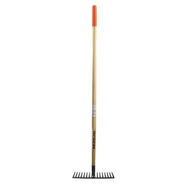 DuraDrive 55 in. 16-Tine Pine Wood Handle Forged Steel Head Stone Rake