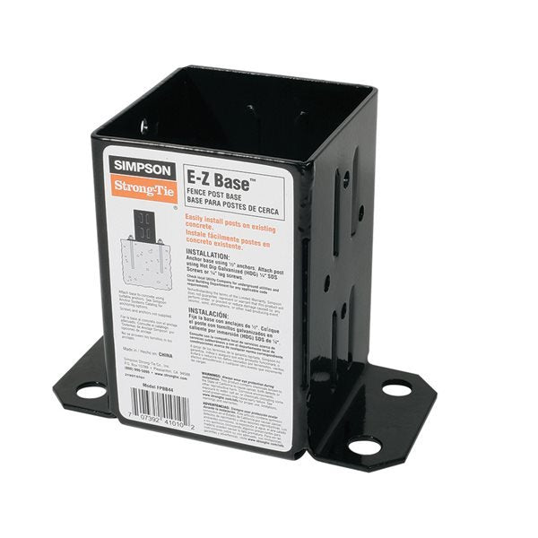4x4 E-Z Base™ Black Powder-Coated Post Base