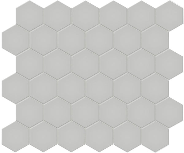 Anatolia 2 in (5.1 cm) Hexagon Soho Matte Glazed Porcelain Mosaic, LOFT GREY