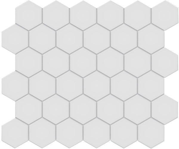 Anatolia 2 in (5.1 cm) Hexagon Soho Matte Unglazed Porcelain Mosaic, GALLERY GREY