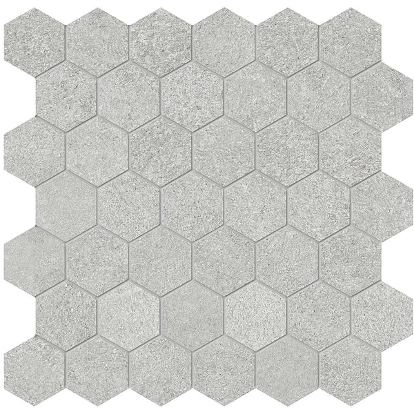 Anatolia 2 in (5 cm) Hexagon Mjork Matte Color Body Porcelain Mosaic, ASH