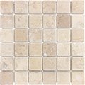 Anatolia 2 x 2 in (5 x 5 cm) Berkshire Crema Tumbled Marble Mosaic