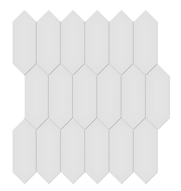 Anatolia 2 x 5 in (4.6 x 12.8 cm) Picket Soho Glossy Glazed Porcelain Mosaic, GALLERY GREY
