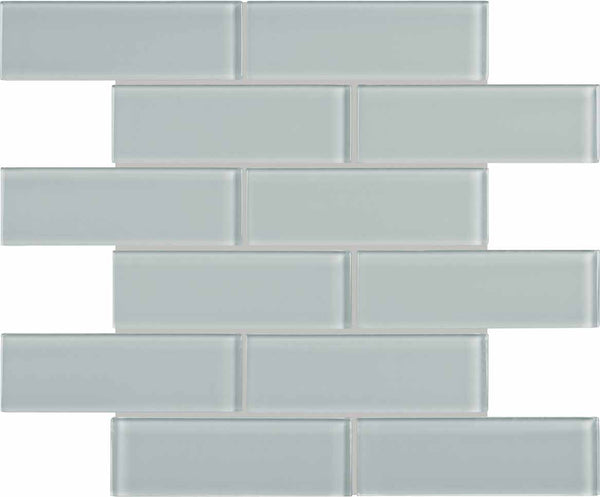 Anatolia 2 x 6 in (5 x 15 cm) Brick Element Light Colors Glass Mosaic, CLOUD