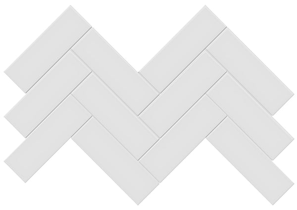Anatolia 2 x 6 in (4.8 x 14.8 cm) Herringbone Soho Glossy Glazed Porcelain Mosaic, GALLERY GREY