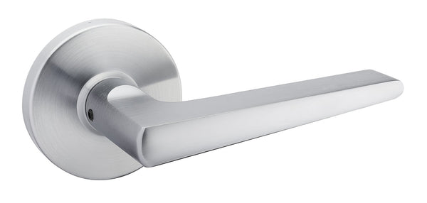 30-D004424SC Equinox Lever Privacy Satin Chrome Round Rose
